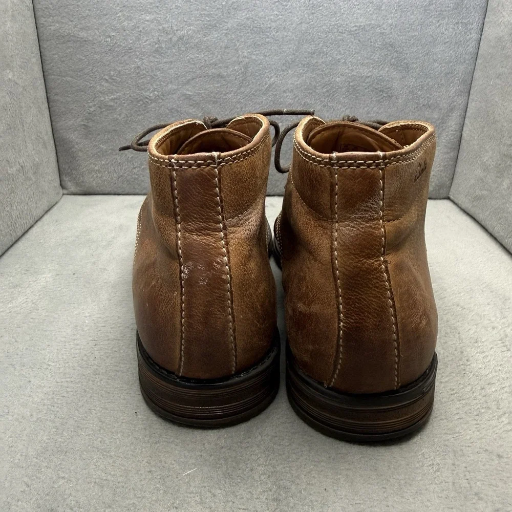 Clarks 1825 Men's Size 8.5 M Brown Leather Chukka Ankle Boots Ortholite Lace Up